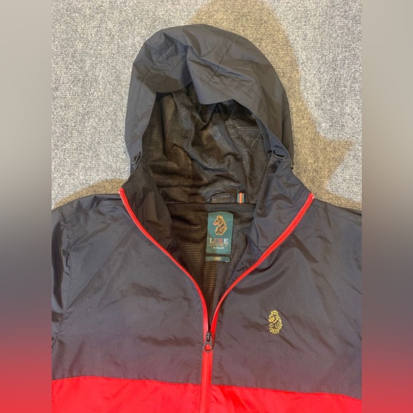 Luke Men's Jacket  Sport Hooded Full Zip in Black/Red Size L - Picture 3 of 14